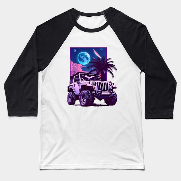 Jeep Night Night Night Baseball T-Shirt by capricorn